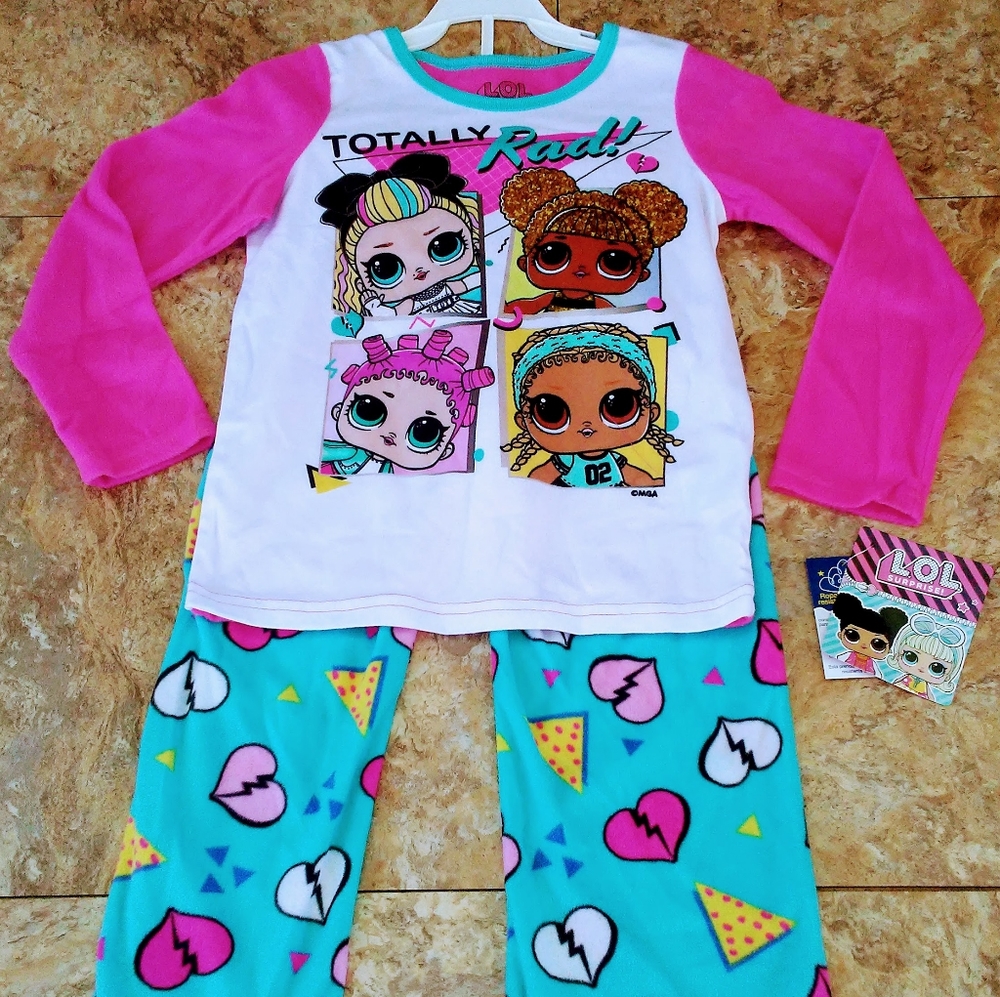 L.O.L Surprise! "Totally Rad" Long Sleeve 2pc Matching Pajama Set New with Tags